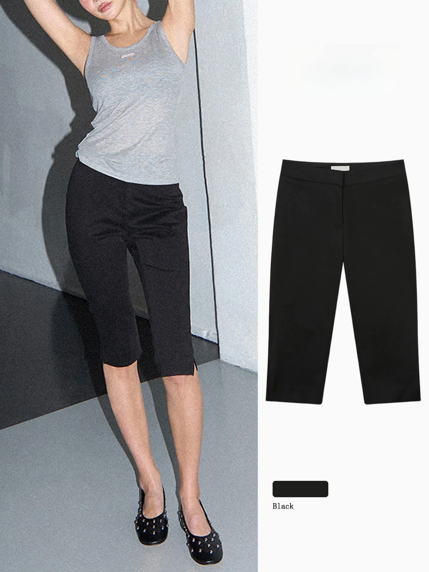 High Waist Black Suit Pants Women's Casual Slimming Commute Five-Point Pants Polyester Fiber Straight Leg Casual Trousers
High Waist Black Suit Pants Women's Casual Slimming Commute Five-Point Pants Polyester Fiber Straight Leg Casual Trousers