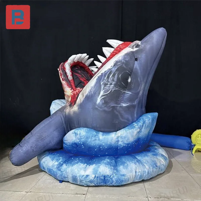 Inflatable shark head, custom-shaped movable decorative inflatable shark head, inflatable terrifying shark head inflatable model
Inflatable shark head, custom-shaped movable decorative inflatable shark head, inflatable terrifying shark head inflatable model
