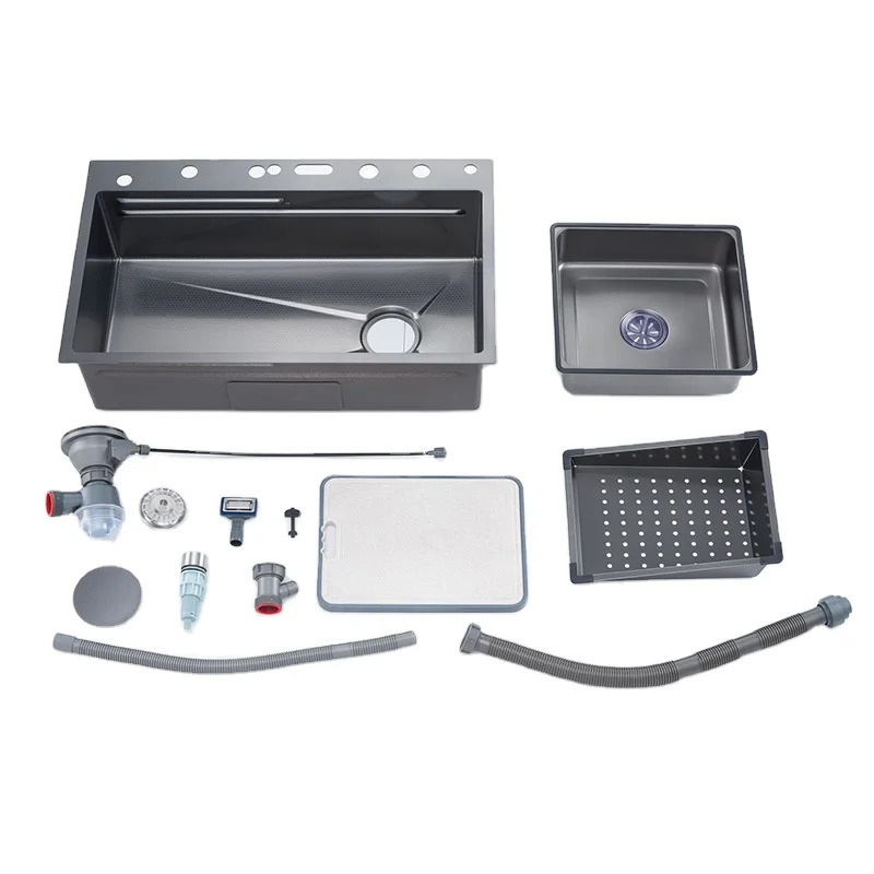 Modern Popular Nickel Large Single Slot Kitchen Sink Waterfall Multi Function Stainless Steel Kitchen Sinks With Cup Washer
Modern Popular Nickel Large Single Slot Kitchen Sink Waterfall Multi Function Stainless Steel Kitchen Sinks With Cup Washer
