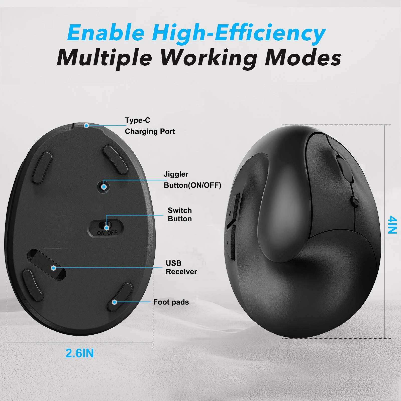 Vertical vertical grip rechargeable wireless anti-mouse ergonomic ergonomic mouse with anti-sleep button ergonomic mouse
Vertical vertical grip rechargeable wireless anti-mouse ergonomic ergonomic mouse with anti-sleep button ergonomic mouse