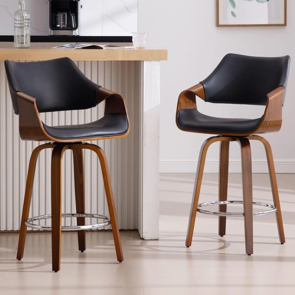 26’’ Modern Barrel Swivel Counter Stools Counter Height Swivel Bar Stools with Backs Set of 2 Black Faux Leather Upholstered Bar
26’’ Modern Barrel Swivel Counter Stools Counter Height Swivel Bar Stools with Backs Set of 2 Black Faux Leather Upholstered Bar