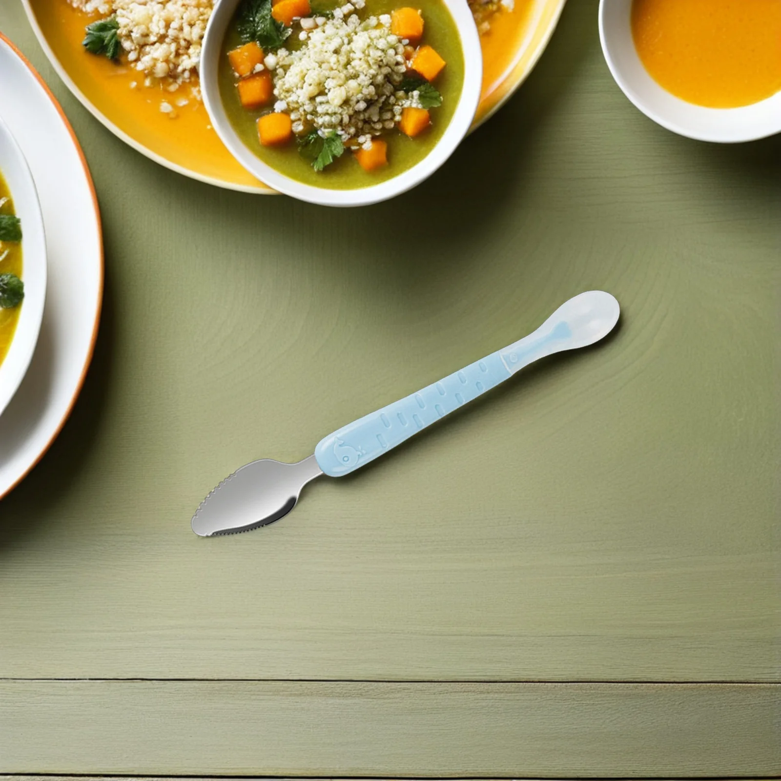 Double Head Baby Spoon for Puree Scraping and Feeding Serrated Design Works on Fruits Vegetables Purple Sweet Potatoes Compact
Double Head Baby Spoon for Puree Scraping and Feeding Serrated Design Works on Fruits Vegetables Purple Sweet Potatoes Compact