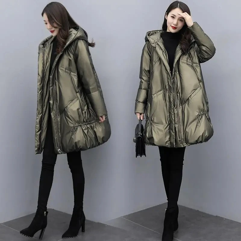 2026 Winter New Glossy Down Cotton Jacket Women's Korean version Loose Hooded Coat Female Windproof Rainproof Long Pike Overcoat
2026 Winter New Glossy Down Cotton Jacket Women's Korean version Loose Hooded Coat Female Windproof Rainproof Long Pike Overcoat