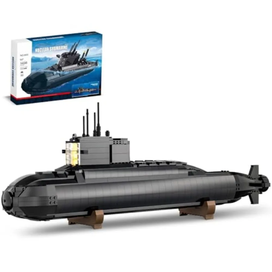 Strategic nuclear submarine toy building blocks set for adult kids: ABS plastic gray with light-up feature and WW2 historical m
Strategic nuclear submarine toy building blocks set for adult kids: ABS plastic gray with light-up feature and WW2 historical m