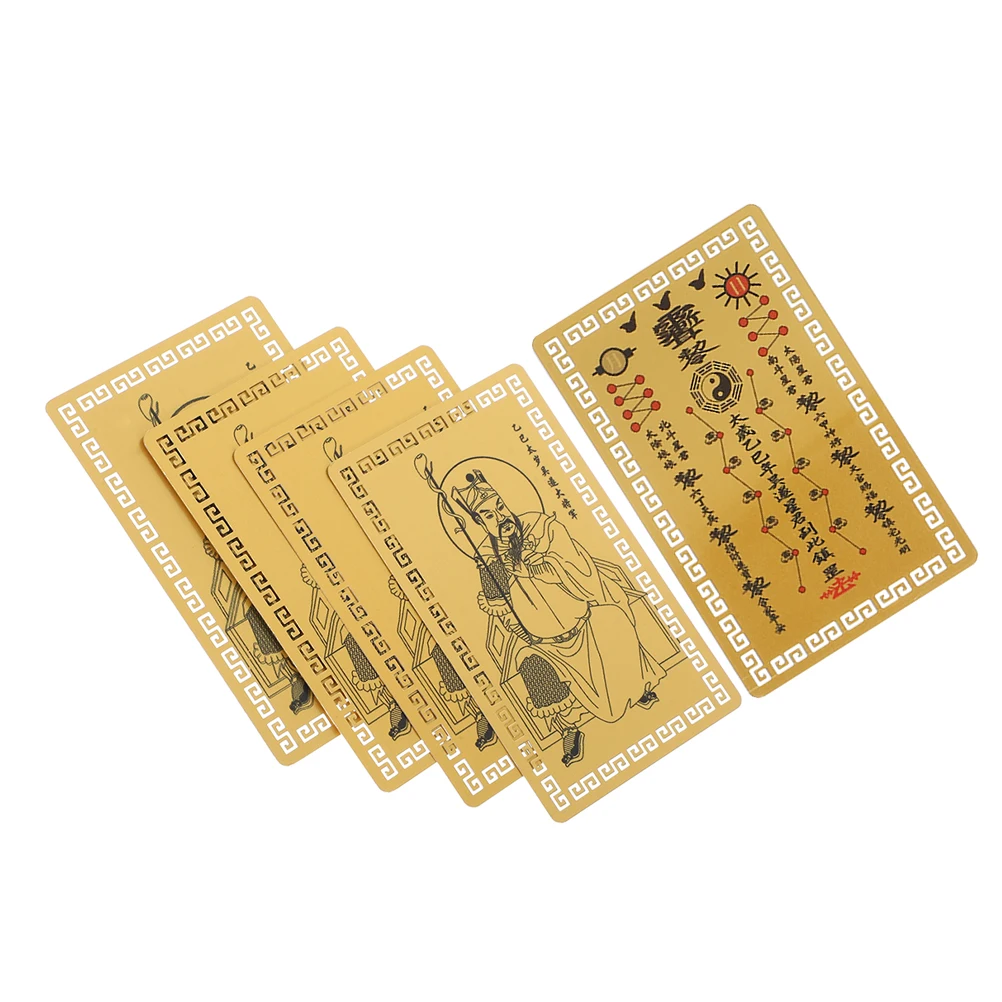 5 Pcs Tai Sui Gold Card Chinese Amulets Protection Metal Aluminum-magnesium Alloy Luck Decor Taisui Card Blessing Amulet
5 Pcs Tai Sui Gold Card Chinese Amulets Protection Metal Aluminum-magnesium Alloy Luck Decor Taisui Card Blessing Amulet