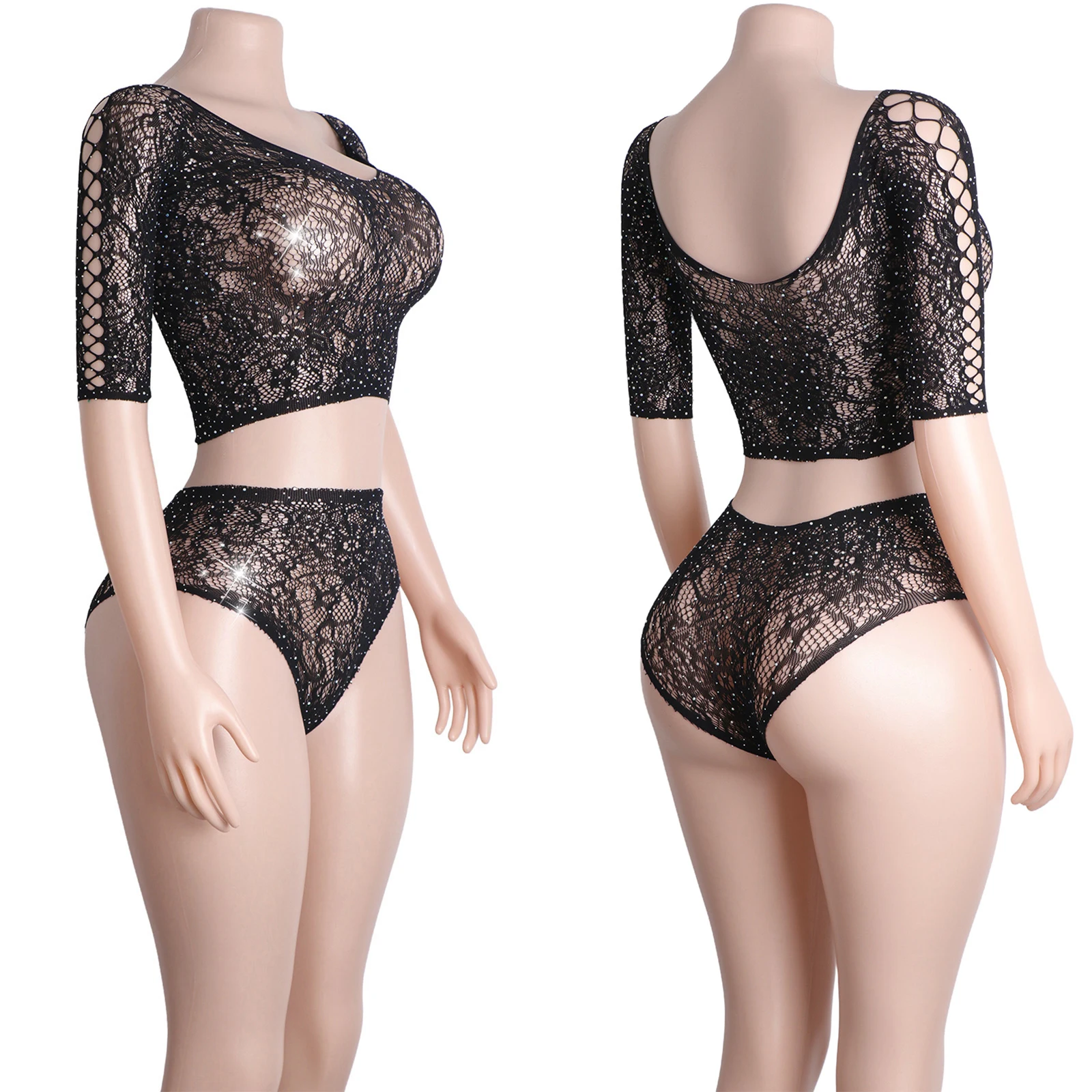 Sexy Rhinestone Bikini Swimwear Thong Lingerie Set Sleeved Performance Costume Exotic Dancewear Stage Wear Women Stripper
Sexy Rhinestone Bikini Swimwear Thong Lingerie Set Sleeved Performance Costume Exotic Dancewear Stage Wear Women Stripper