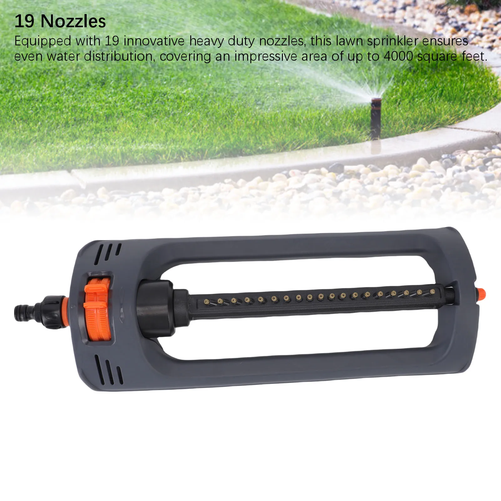 19 Holes Lawn Sprinkler with Weighted Base 4000 Sq Ft Garden Water Oscillating Sprinkler Covers Up Gardening Yard Tools
19 Holes Lawn Sprinkler with Weighted Base 4000 Sq Ft Garden Water Oscillating Sprinkler Covers Up Gardening Yard Tools