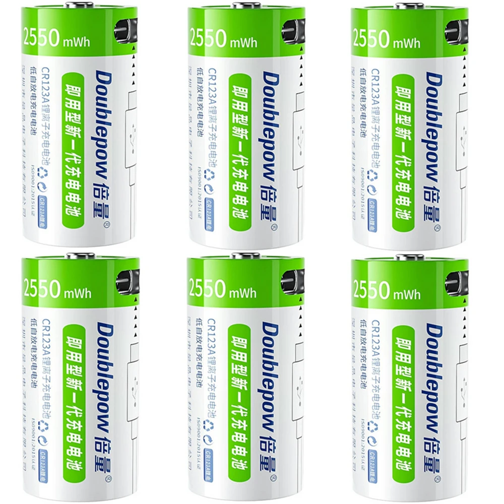 6pcs/lot 2550mWh CR123A rechargeable battery 3.7V USB lithium rechargeable battery Type-C interface charging
6pcs/lot 2550mWh CR123A rechargeable battery 3.7V USB lithium rechargeable battery Type-C interface charging