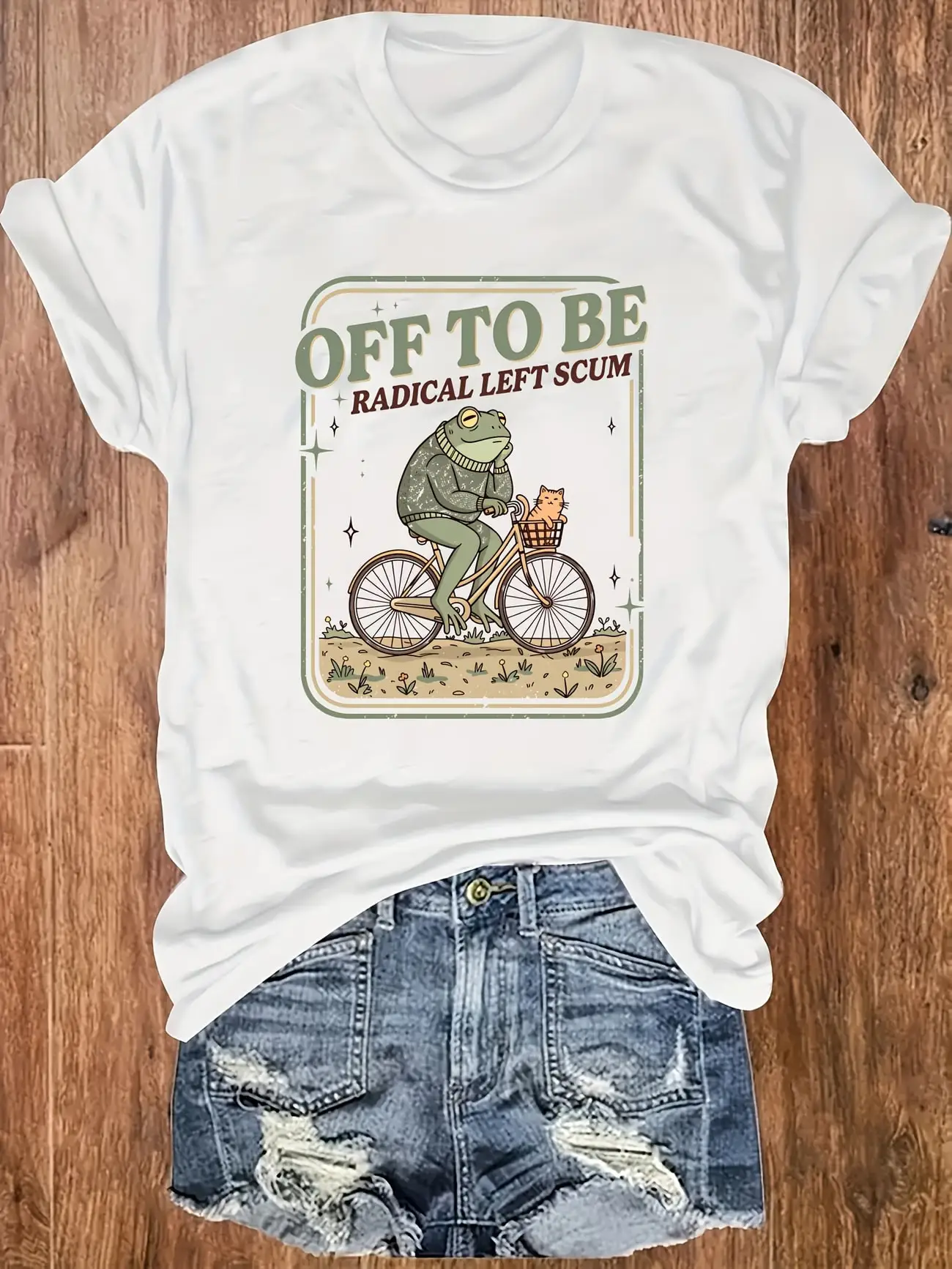 Plus size women's short sleeve T-shirt Frog Riding Bike With Cat breathable fabric summer outfits women's clothing
Plus size women's short sleeve T-shirt Frog Riding Bike With Cat breathable fabric summer outfits women's clothing