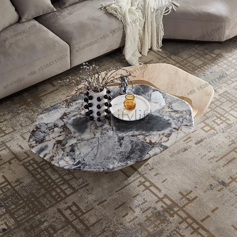 Advanced modern simple light luxury special-shaped luxury stone coffee table
Advanced modern simple light luxury special-shaped luxury stone coffee table