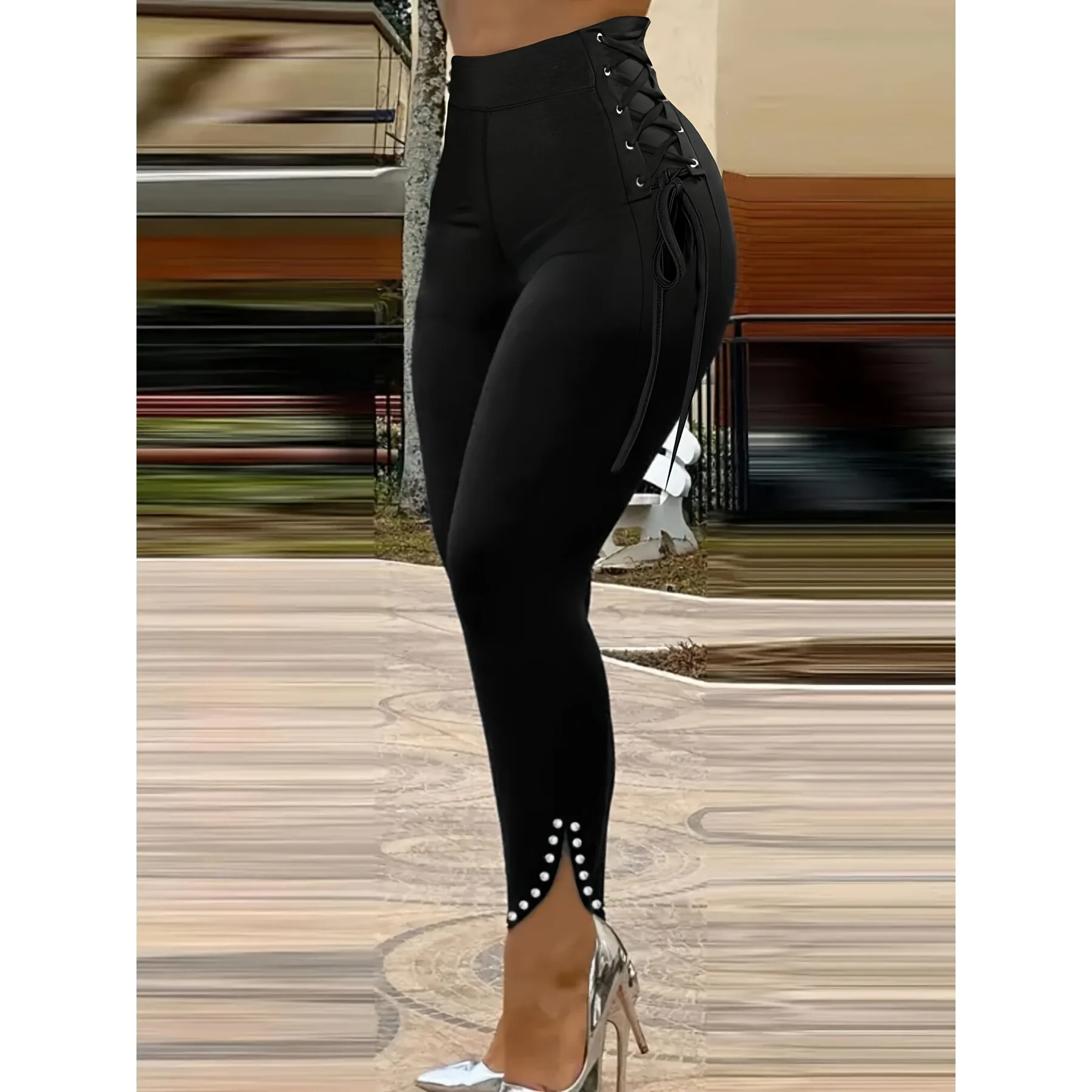 High Waist Split Hem Pants Neutral Style Casual Harlan Pants Female Customers Other Material 100% Spring Season
High Waist Split Hem Pants Neutral Style Casual Harlan Pants Female Customers Other Material 100% Spring Season
