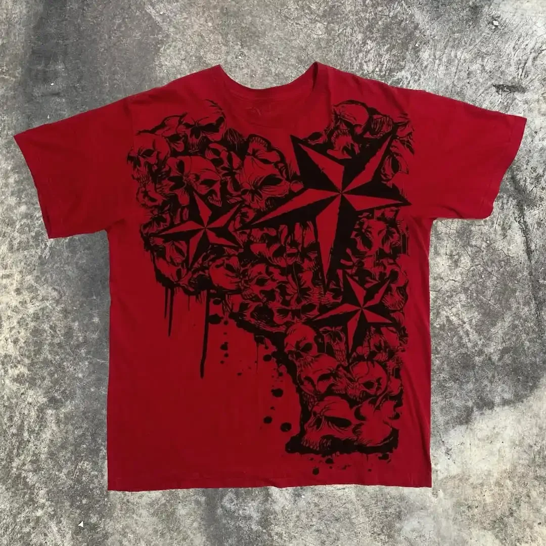 American Street Fashion Gothic Dark Personality Printed Red T-shirt Men's Simple Cthulhu Daily Harajuku Top Loose Short-sleevedA
American Street Fashion Gothic Dark Personality Printed Red T-shirt Men's Simple Cthulhu Daily Harajuku Top Loose Short-sleevedA