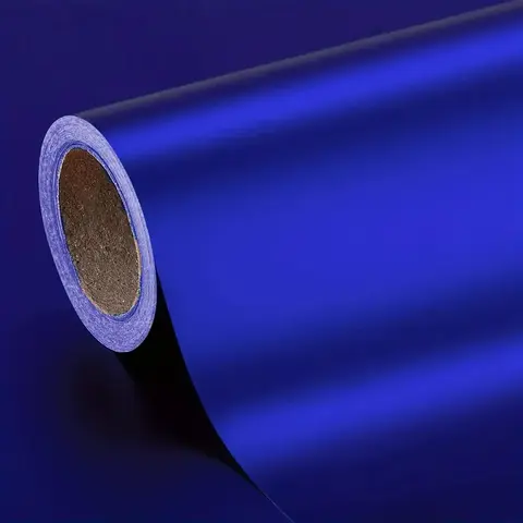 Premium Matte Chrome Metallic Blue Vinyl Wrap Film Self Adhesive Automotive Decal Car Wrapping DIY Air-Release