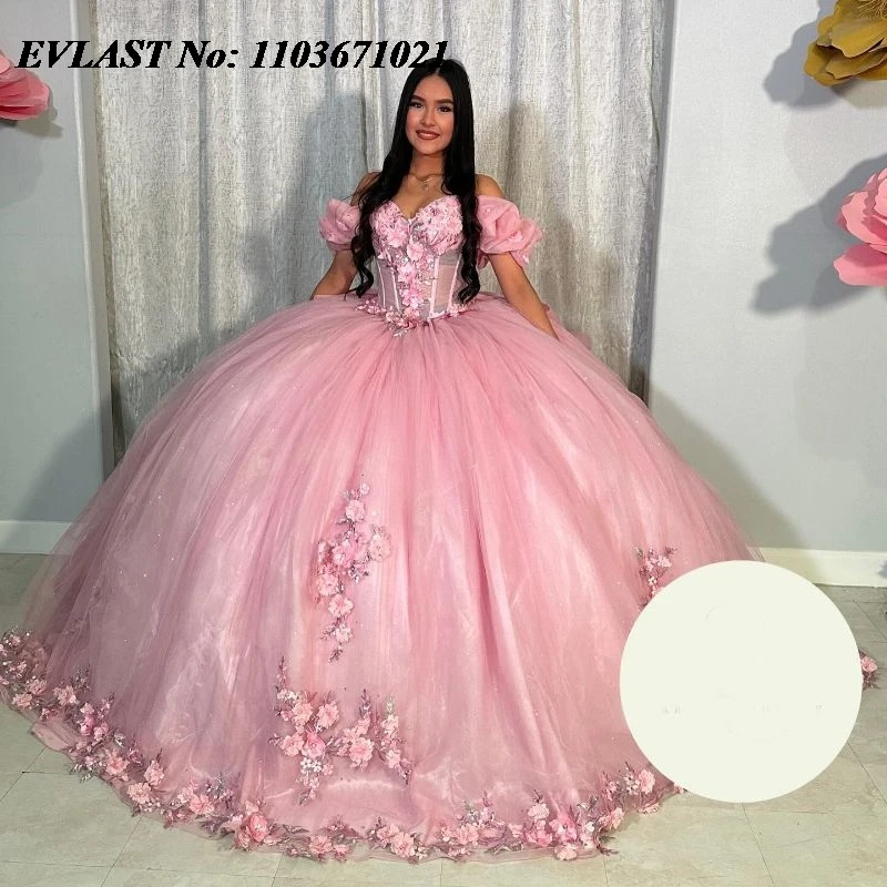 EVLAST розовое бальное платье по индивидуальному заказу, платье Quinceanera, корсет с 3D цветочной аппликацией и бисером, Sweet 16, Vestidos De XV 15 Anos SQ187
EVLAST розовое бальное платье по индивидуальному заказу, платье Quinceanera, корсет с 3D цветочной аппликацией и бисером, Sweet 16, Vestidos De XV 15 Anos SQ187