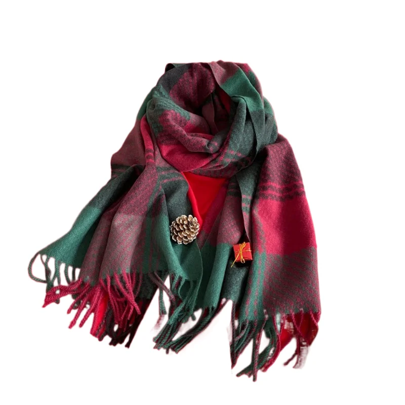 Fashion Christmas style Checkered Scarf for Women Retro Trend Cashmere Warm Tassels Scarves Shawl Clothing Accessories
Fashion Christmas style Checkered Scarf for Women Retro Trend Cashmere Warm Tassels Scarves Shawl Clothing Accessories