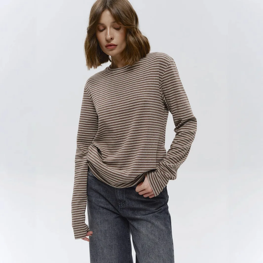 Autumn New Fashion Women Cotton Striped Long Sleeve T Shirt Office Casual Simple Round Neck Pullover Tops & Tees
Autumn New Fashion Women Cotton Striped Long Sleeve T Shirt Office Casual Simple Round Neck Pullover Tops & Tees