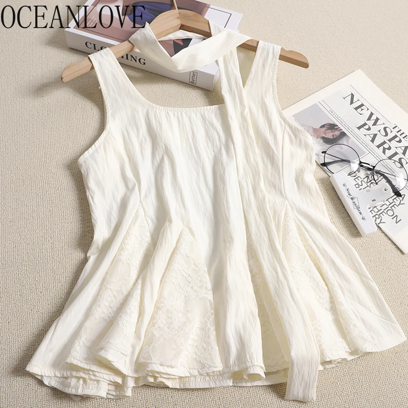 OCEANLOVE футболка с лямкой на шее для женщин, кружевная лоскутная весна-лето, милые короткие футболки в стиле ретро с оборками во французском стиле
OCEANLOVE футболка с лямкой на шее для женщин, кружевная лоскутная весна-лето, милые короткие футболки в стиле ретро с оборками во французском стиле