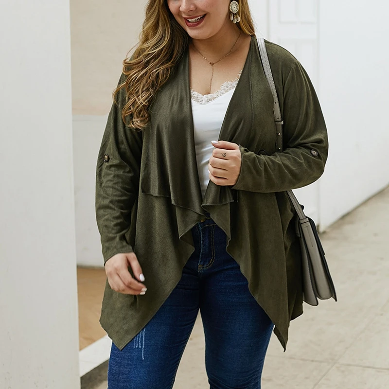 Women's irregular hem matte cardigan coat, plus size coat, ladies' solid color, autumn fashion, new style,
Women's irregular hem matte cardigan coat, plus size coat, ladies' solid color, autumn fashion, new style,