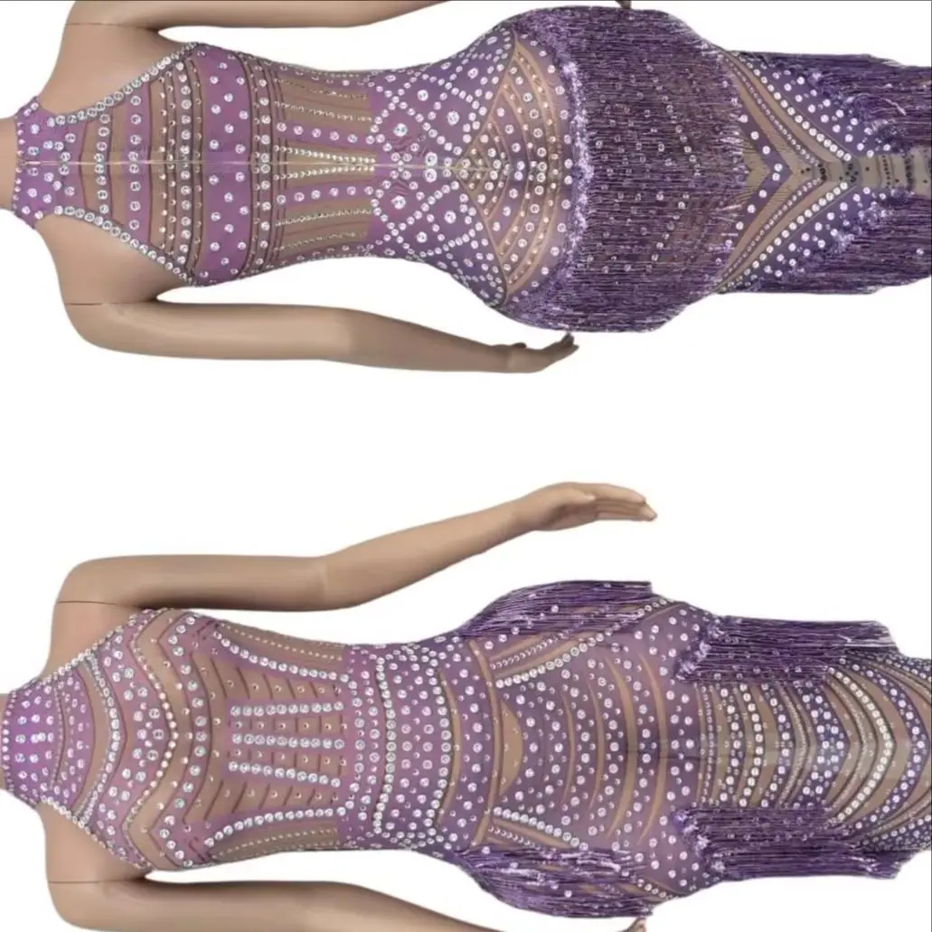 Elegant Purple Evening Gown Sparkly Rhinestone Pearls Tassel Sexy Long Dresses Birthday High-end Sleeveless Maxi Dress Yunwei
Elegant Purple Evening Gown Sparkly Rhinestone Pearls Tassel Sexy Long Dresses Birthday High-end Sleeveless Maxi Dress Yunwei