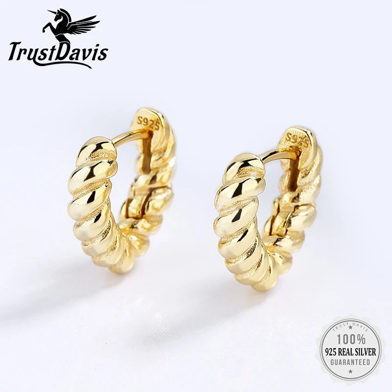 TrustDavis Real 925 Sterling Silver 2022 Fashion Triangle Twist Hoop Earrings For Women Office Lady Fine 925 Jewelry Gift DG0040 
TrustDavis Real 925 Sterling Silver 2022 Fashion Triangle Twist Hoop Earrings For Women Office Lady Fine 925 Jewelry Gift DG0040