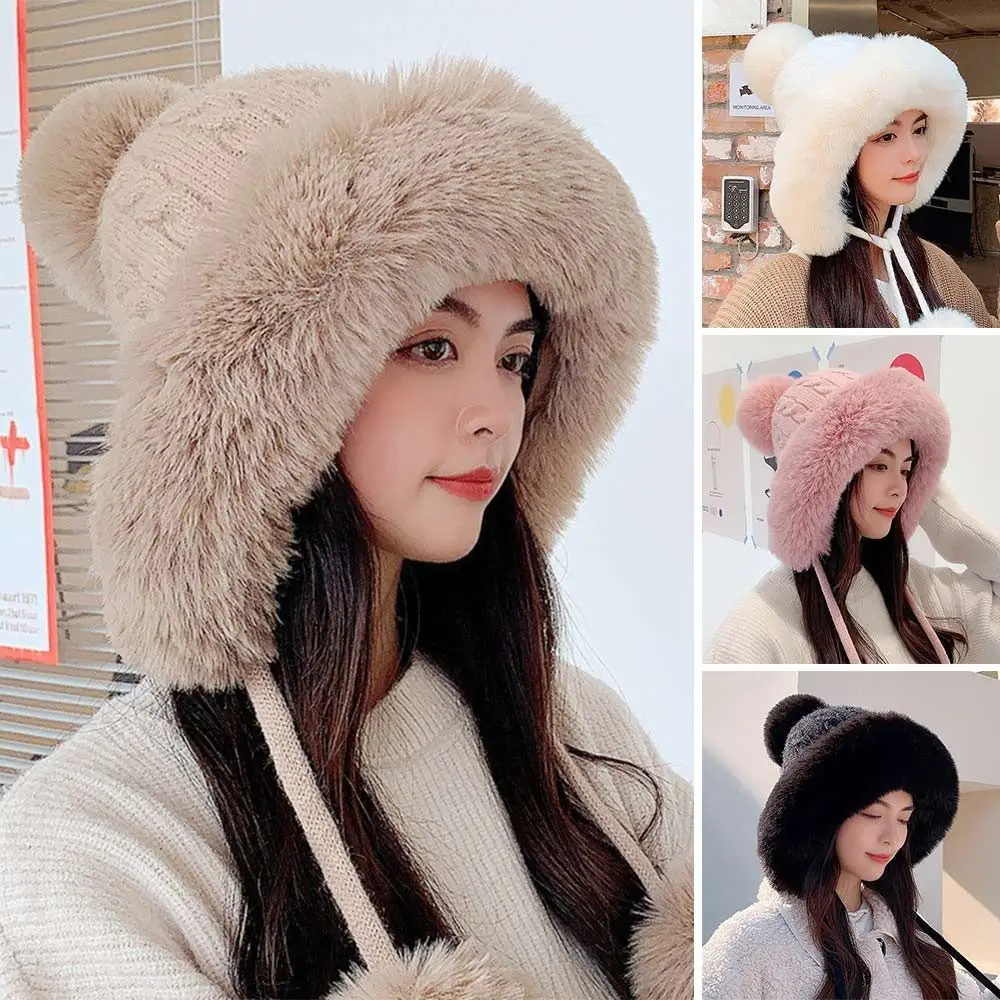 Модная теплая зимняя шапка Kawaii, милая плюшевая шапка, утолщенная шапка-бомбер для женщин
Модная теплая зимняя шапка Kawaii, милая плюшевая шапка, утолщенная шапка-бомбер для женщин