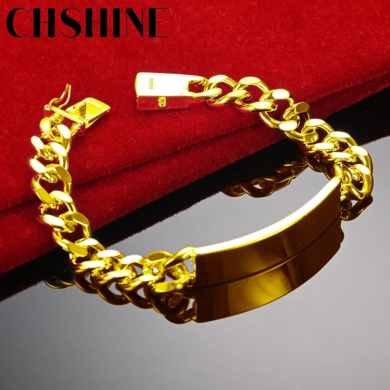 CHSHINE 18K Gold 10mm Men Chain Bracelet For Women Wedding Engagement Party Fashion Charm Jewelry
CHSHINE 18K Gold 10mm Men Chain Bracelet For Women Wedding Engagement Party Fashion Charm Jewelry