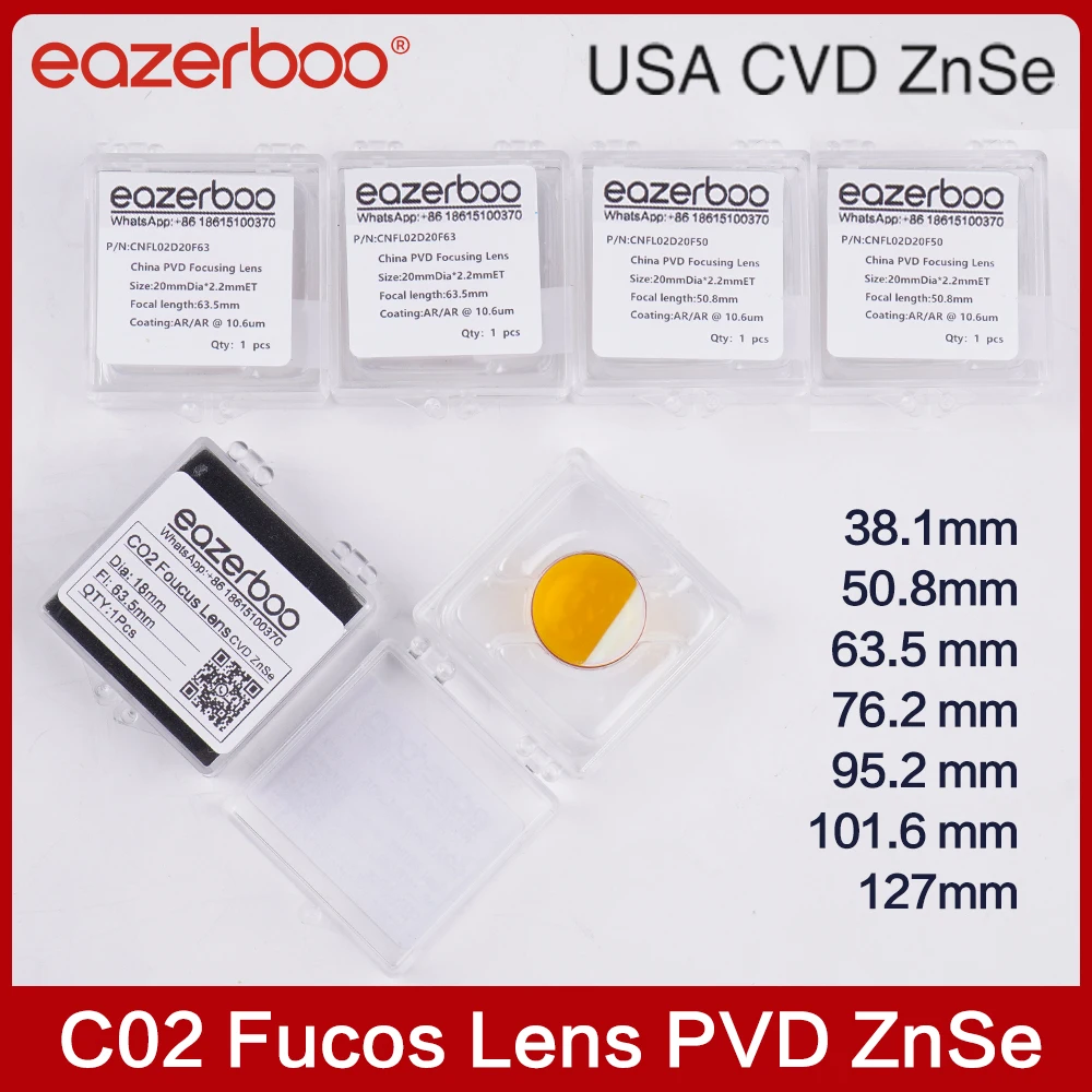 Focus Lens CVD Focus Lens ZnSe Dia.12/15/18/19.05/20mm FL38.1/50.8/127mm for CO2 Laser Engraving Cutting Machine
Focus Lens CVD Focus Lens ZnSe Dia.12/15/18/19.05/20mm FL38.1/50.8/127mm for CO2 Laser Engraving Cutting Machine