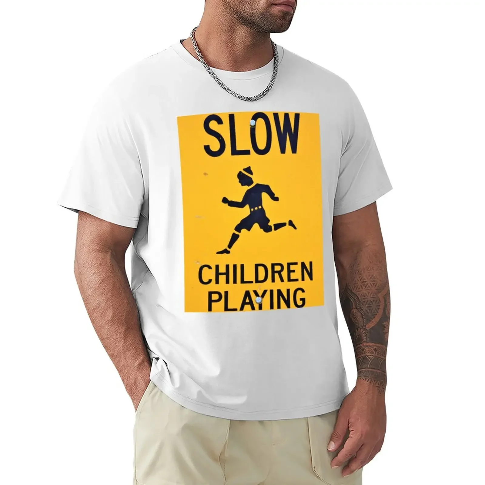 SLOW Children Playing Road Sign Art T-Shirt Short sleeve tee animal prinfor boys heavyweight t shirts for men
SLOW Children Playing Road Sign Art T-Shirt Short sleeve tee animal prinfor boys heavyweight t shirts for men