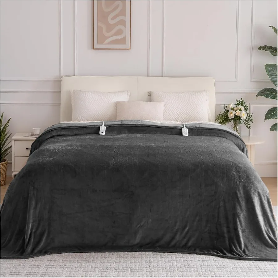 Heated Blanket Queen Size with Dual Control Electric Blanket Double-Layer Flannel Heating Blanket with 8 Heating Levels and 10
Heated Blanket Queen Size with Dual Control Electric Blanket Double-Layer Flannel Heating Blanket with 8 Heating Levels and 10