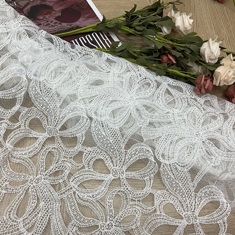 New High Quality Diamond Mesh Bow Lace Embroidery Fabric for Wedding Dress Home Creative Fabric
New High Quality Diamond Mesh Bow Lace Embroidery Fabric for Wedding Dress Home Creative Fabric