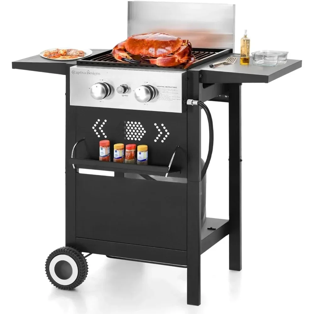 2 in 1 Propane Gas BBQ Grill with Cast Iron Plate, 2-Burner Flat Top Grill, 20,000 BTU Output Small Barbecue Grill
2 in 1 Propane Gas BBQ Grill with Cast Iron Plate, 2-Burner Flat Top Grill, 20,000 BTU Output Small Barbecue Grill