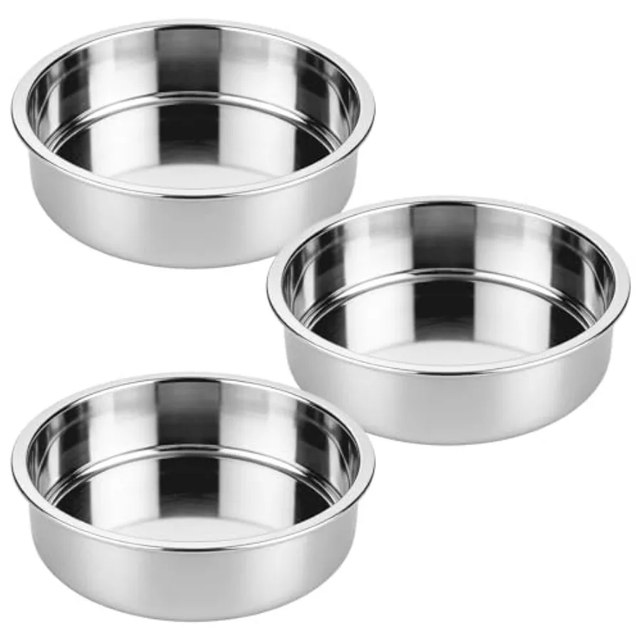 Set of 3 Stainless Steel Cake Pans - 8 Inch Round Layer Cake Baking Pan Molds, Stackable Even Heating Baking Set, Dishwasher Sa
Set of 3 Stainless Steel Cake Pans - 8 Inch Round Layer Cake Baking Pan Molds, Stackable Even Heating Baking Set, Dishwasher Sa