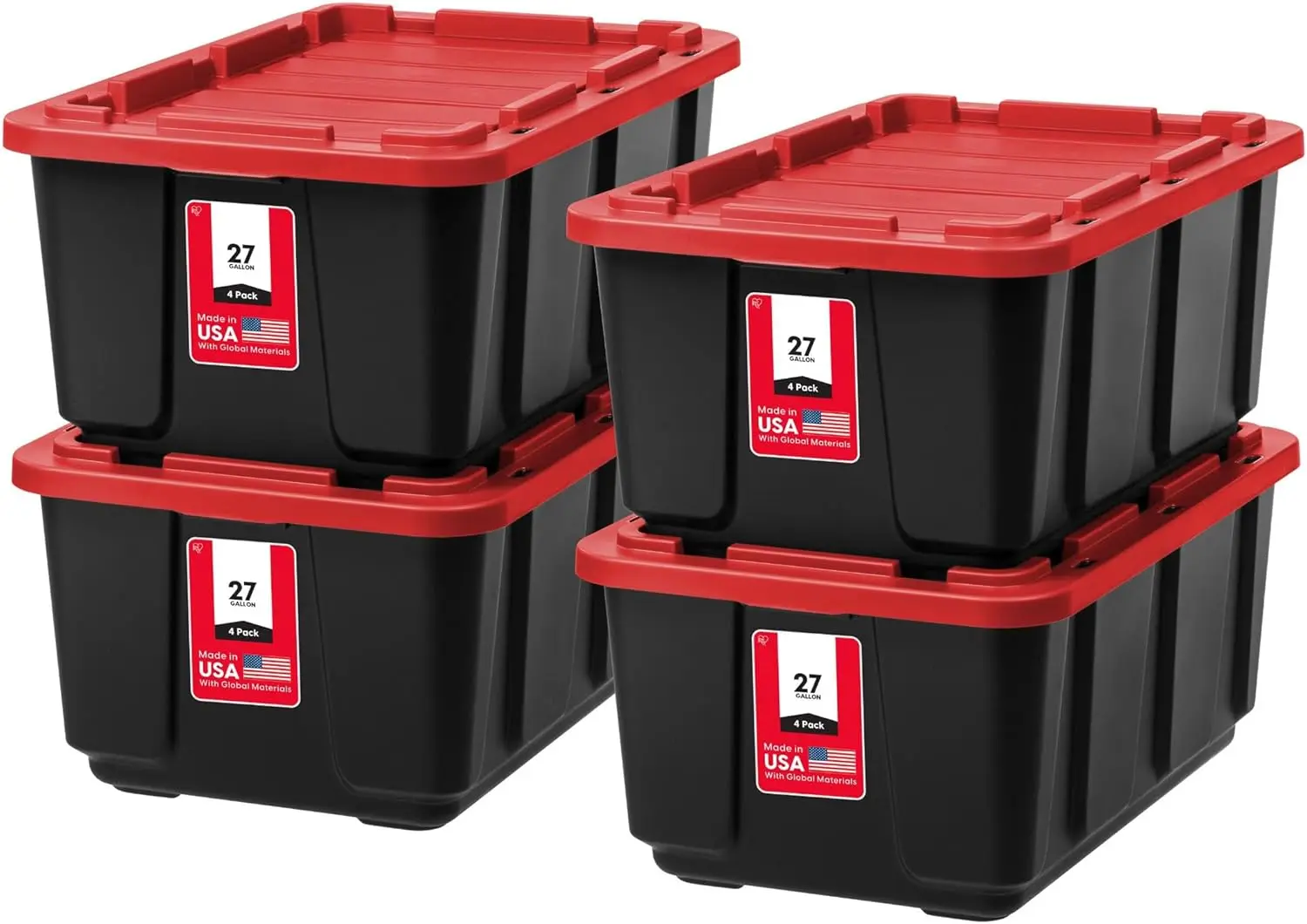 4-Pack 27 Gallon Heavy Duty Storage Bins with Lockable Lids, Stackable and BPA-Free for Home or Truck Use
4-Pack 27 Gallon Heavy Duty Storage Bins with Lockable Lids, Stackable and BPA-Free for Home or Truck Use