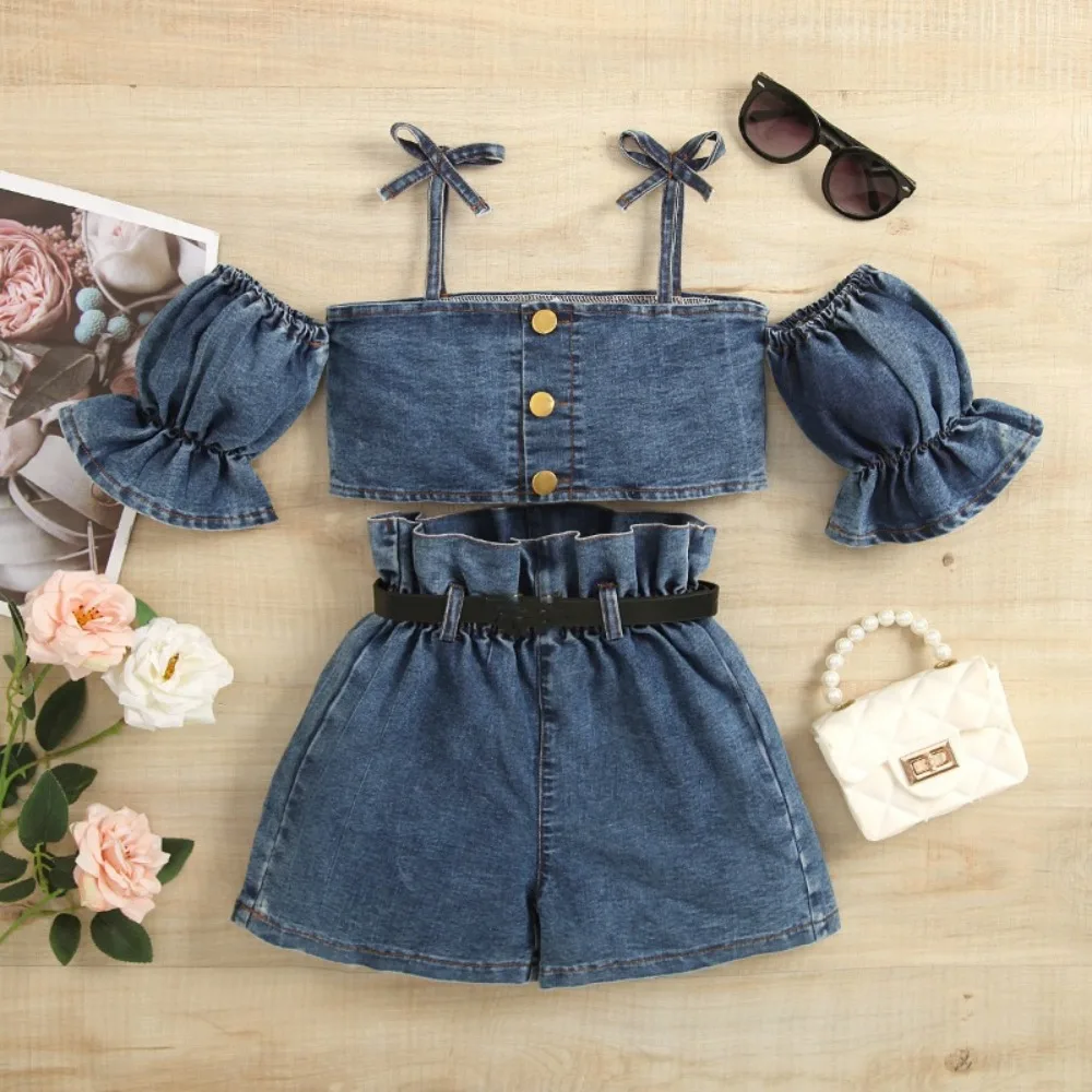 Vintage Streetwear Denim Cute Summer Toddler Elegant Kids Clothes Girls Children's Sets Children's Clothing Baby Fashion Casual
Vintage Streetwear Denim Cute Summer Toddler Elegant Kids Clothes Girls Children's Sets Children's Clothing Baby Fashion Casual