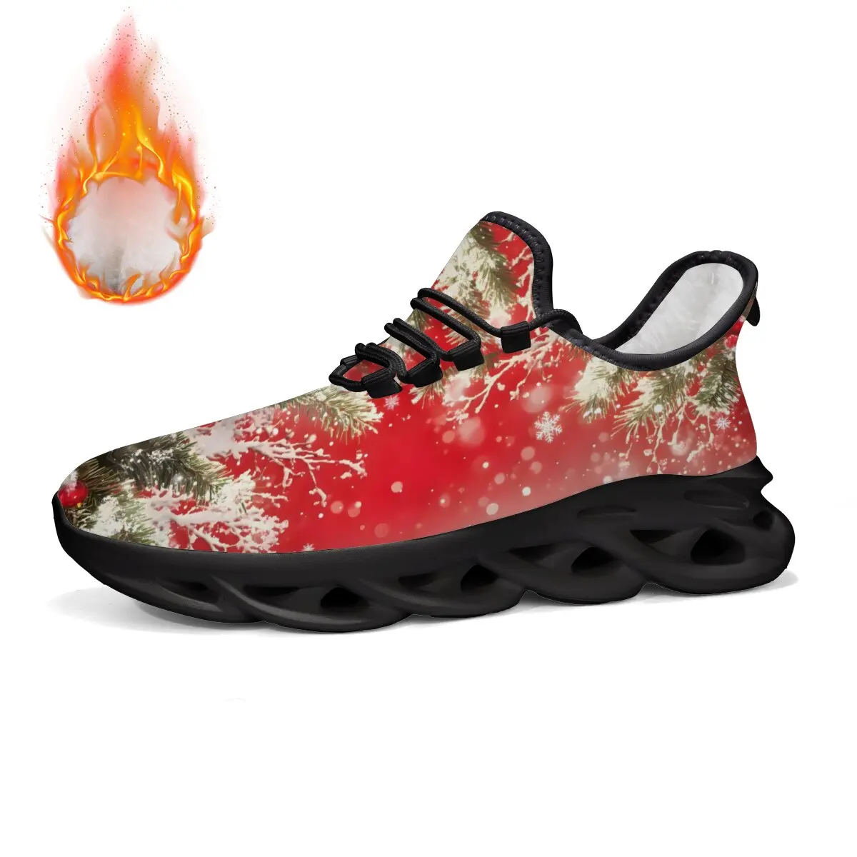 Christmas themed Fleece-lined Athletic Shoes with Pine Branches Snowflakes Red Pattern Men Casual Sport Shoes Sneakers Women
Christmas themed Fleece-lined Athletic Shoes with Pine Branches Snowflakes Red Pattern Men Casual Sport Shoes Sneakers Women