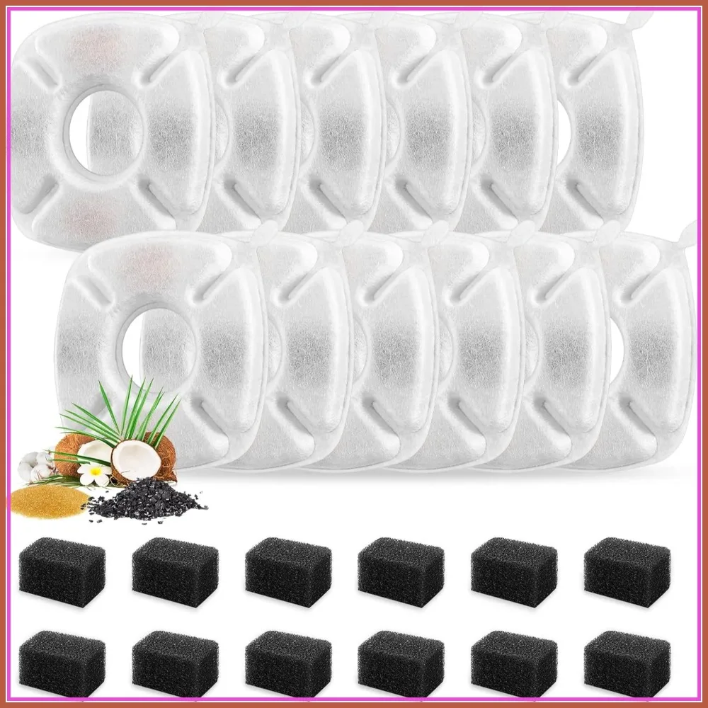 24 Pack Cat Fountain Replacement Filters with 12 Pre-Filter Sponges, Fit for 95oz/2.8L Automatic Pet Water Fountains
24 Pack Cat Fountain Replacement Filters with 12 Pre-Filter Sponges, Fit for 95oz/2.8L Automatic Pet Water Fountains