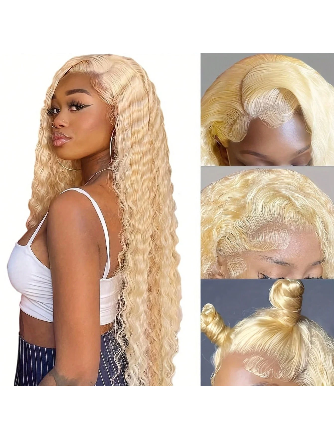 13x4 13x6 HD Transparent 613 Honey Blonde Color Lace Front Human Hair Wigs for Women 613 Deep Wave Lace Frontal Wig Pre Plucked
13x4 13x6 HD Transparent 613 Honey Blonde Color Lace Front Human Hair Wigs for Women 613 Deep Wave Lace Frontal Wig Pre Plucked
