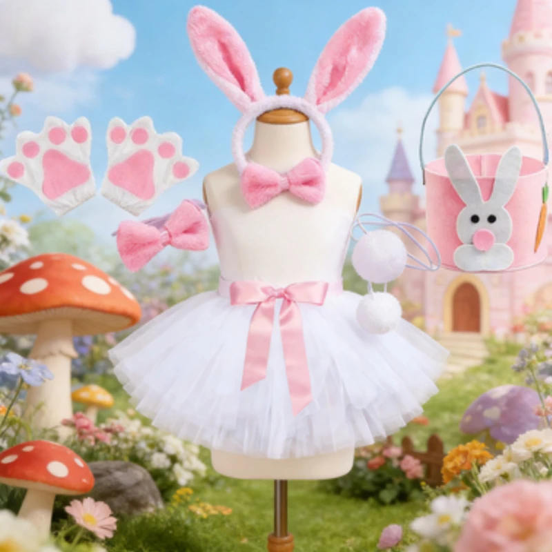 Baby Girls Easter Festival Costume Outfit for Kids Animal Rabbit Fluffly Ballet Tutus with Ears Tail Pink White Bunny Tutu Skirt
Baby Girls Easter Festival Costume Outfit for Kids Animal Rabbit Fluffly Ballet Tutus with Ears Tail Pink White Bunny Tutu Skirt