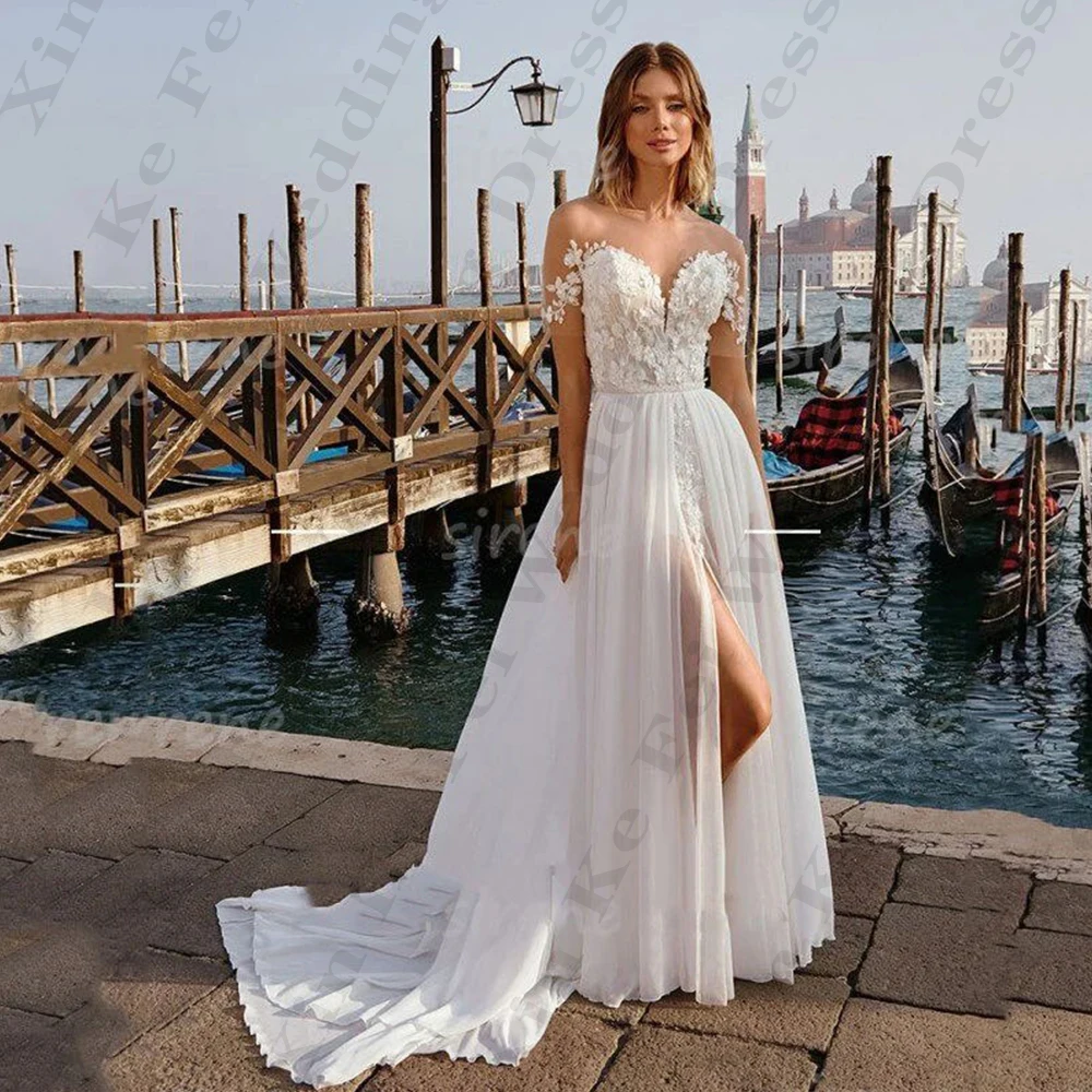 2024 Bohemian Women's Wedding Dresses A-Line Sexy Back Button Design Chiffon Decal Princess Bridal Dress Robe De Mariée Vestido
2024 Bohemian Women's Wedding Dresses A-Line Sexy Back Button Design Chiffon Decal Princess Bridal Dress Robe De Mariée Vestido