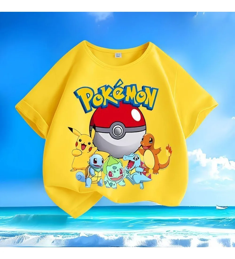 2026 Pokémon Children's Pure Cotton Printed T-Shirt, Girls' Pikachu, Boys' Summer Y2K Loose Casual Short-Sleeve Top, New Arrival
2026 Pokémon Children's Pure Cotton Printed T-Shirt, Girls' Pikachu, Boys' Summer Y2K Loose Casual Short-Sleeve Top, New Arrival
