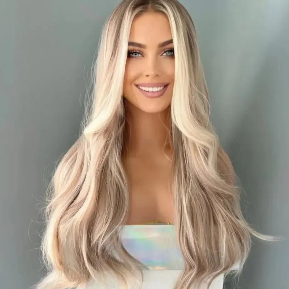 Ombre Highlight Light Blonde Synthetic Wigs Body Wave ace Front Wig with Dark Roots 180% Density Natural Looking Wigs For Women
Ombre Highlight Light Blonde Synthetic Wigs Body Wave ace Front Wig with Dark Roots 180% Density Natural Looking Wigs For Women