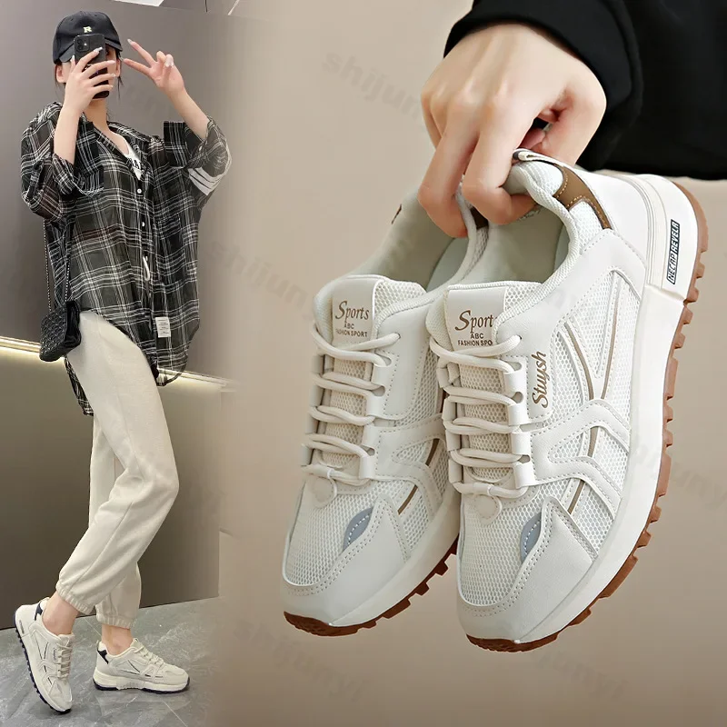 Women's Sneaker Lace Up 2025 New Spring Breathable Mesh Shoes Leisure Thick Soled Comfort Non Slip Outdoor Running Shoes
Women's Sneaker Lace Up 2025 New Spring Breathable Mesh Shoes Leisure Thick Soled Comfort Non Slip Outdoor Running Shoes