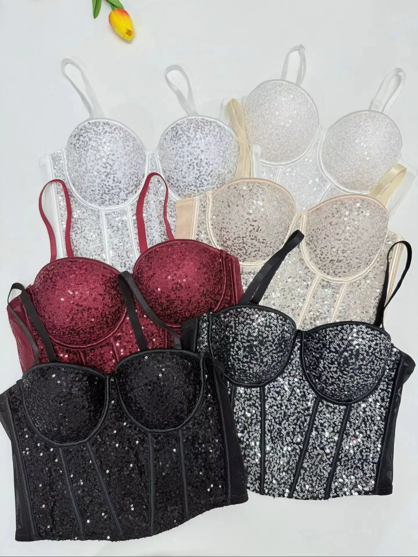Shiny All Over Sequins Women Corset Elegant Lady Slim Bustier Sparking Evening Wear Crops Christmas New Year Party Body Shaper
Shiny All Over Sequins Women Corset Elegant Lady Slim Bustier Sparking Evening Wear Crops Christmas New Year Party Body Shaper