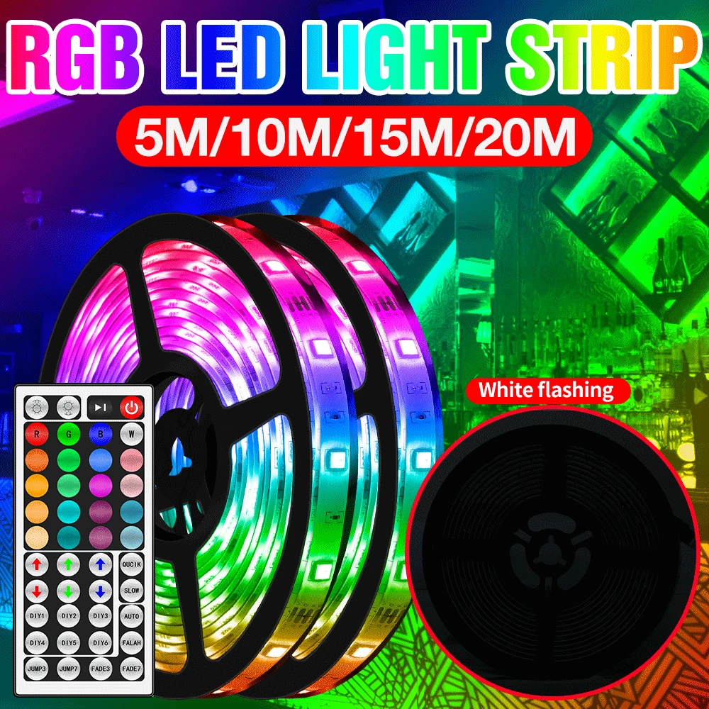12V LED Lamp Strip RGB TV Background Lighting 5 10 15 20 Flexible Tape LED Ribbon Lamp Smart Home Neon Fita Light EU US UK Plug
12V LED Lamp Strip RGB TV Background Lighting 5 10 15 20 Flexible Tape LED Ribbon Lamp Smart Home Neon Fita Light EU US UK Plug