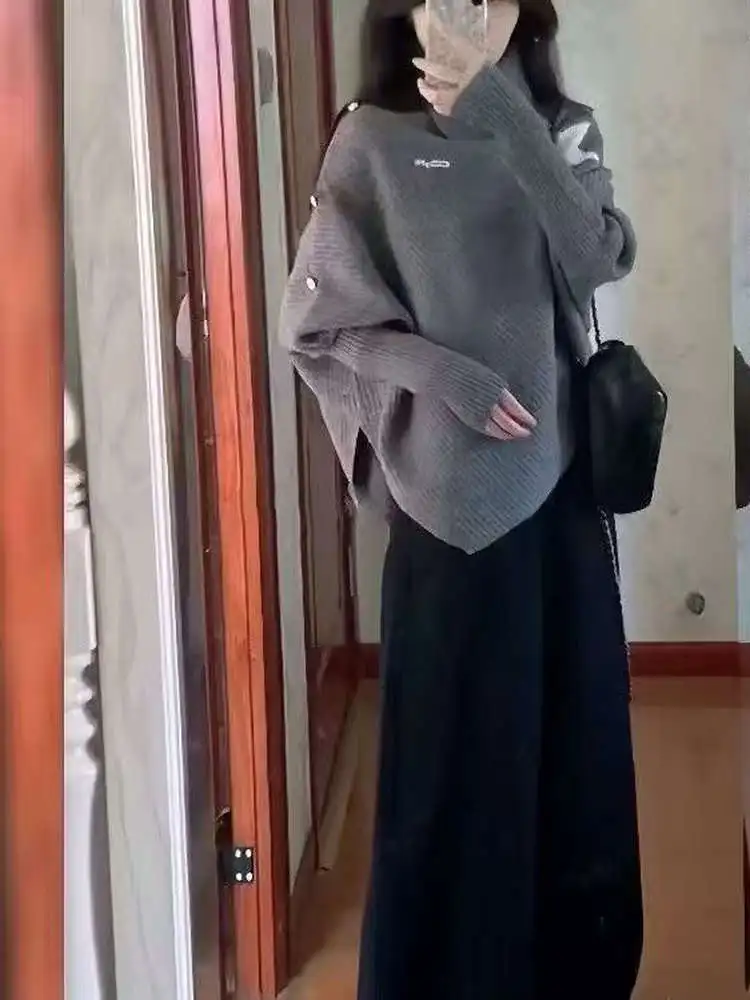 ay свитер с высоким воротником нестандартной формы, женский осенне-зимний корейский вязаный топ, удобный свободный крой, цветной длинный све
ay свитер с высоким воротником нестандартной формы, женский осенне-зимний корейский вязаный топ, удобный свободный крой, цветной длинный све