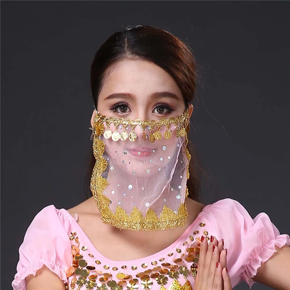 Embroidered Women Indian Dance Girl Belly Dance Costumes Performance Accessories Rhinestone Face Veils Mesh
Embroidered Women Indian Dance Girl Belly Dance Costumes Performance Accessories Rhinestone Face Veils Mesh