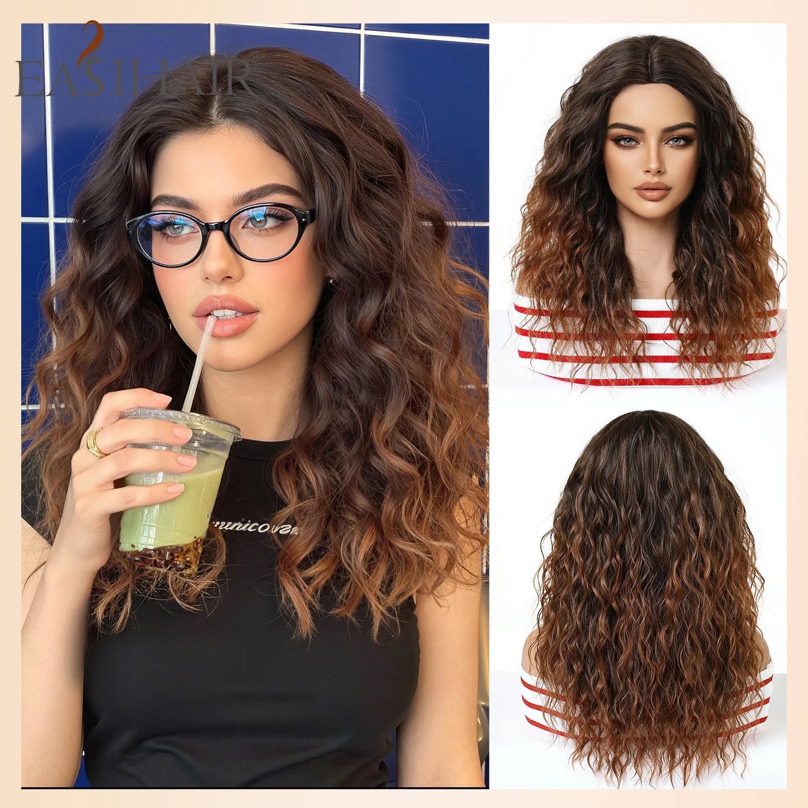 Long Curly Ombre Brown to Blonde Wig with Bangs Heat Resistant Synthetic Fiber Natural Looking Voluminous Curls for Women Daily
Long Curly Ombre Brown to Blonde Wig with Bangs Heat Resistant Synthetic Fiber Natural Looking Voluminous Curls for Women Daily