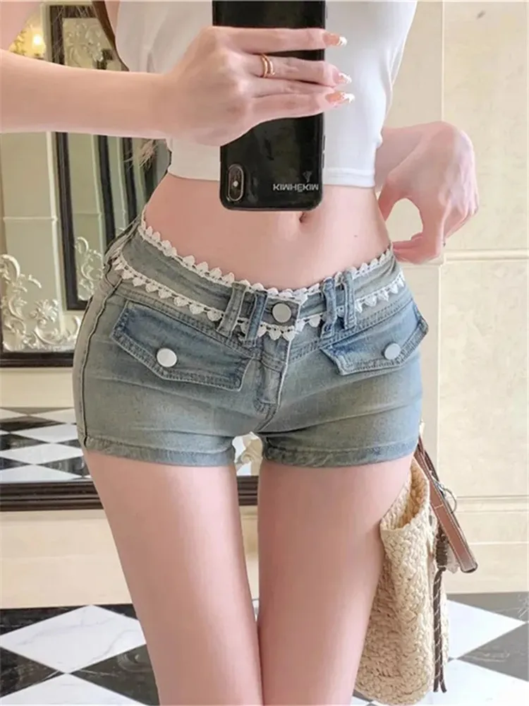 Women's Blue Lace Jeans Shorts Y2K Korean Edition Cute Harajuku High Street Aesthetic 2000s Retro Pants Jeans 2025 Clothing New
Women's Blue Lace Jeans Shorts Y2K Korean Edition Cute Harajuku High Street Aesthetic 2000s Retro Pants Jeans 2025 Clothing New
