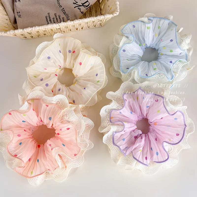 2026 New Korean Style Colorful Polka Dot Lace Large Hair Scrunchies Women Fashion Oversized Hair Ties Sweet Daily Accessories
2026 New Korean Style Colorful Polka Dot Lace Large Hair Scrunchies Women Fashion Oversized Hair Ties Sweet Daily Accessories