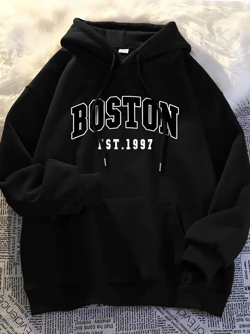 2025 Autumn and Winter Men's Black Boston . 1997 Hooded Sweatshirt Loose Fit High-end Luxury Is for Both Men and Women Top Y2k
2025 Autumn and Winter Men's Black Boston . 1997 Hooded Sweatshirt Loose Fit High-end Luxury Is for Both Men and Women Top Y2k